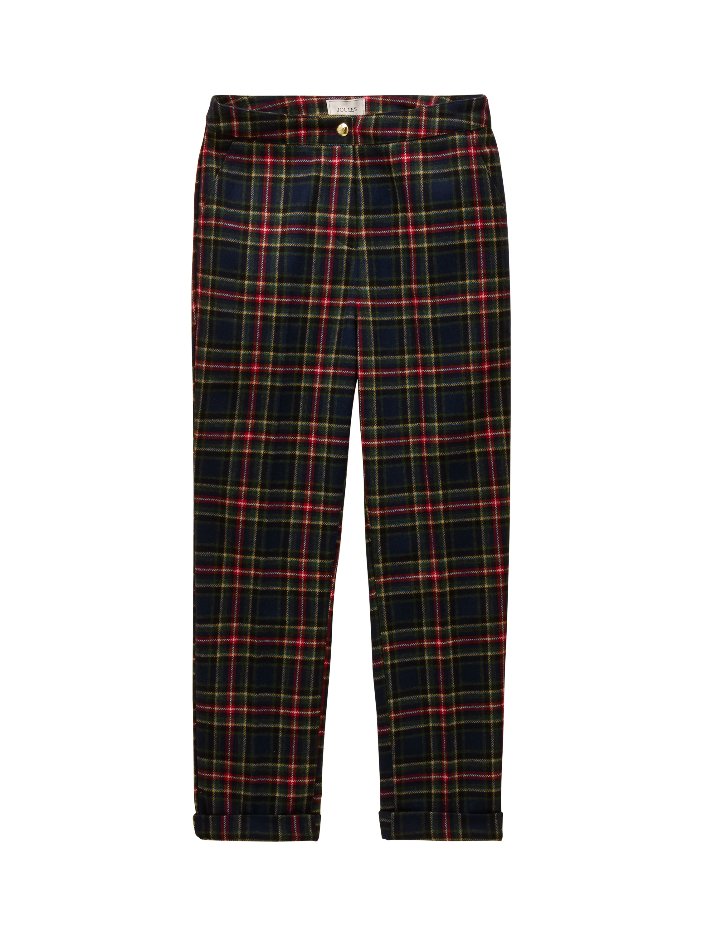 Product image 5 of 8, which shows Joules Tartan Tweed Trousers, Navy, 6