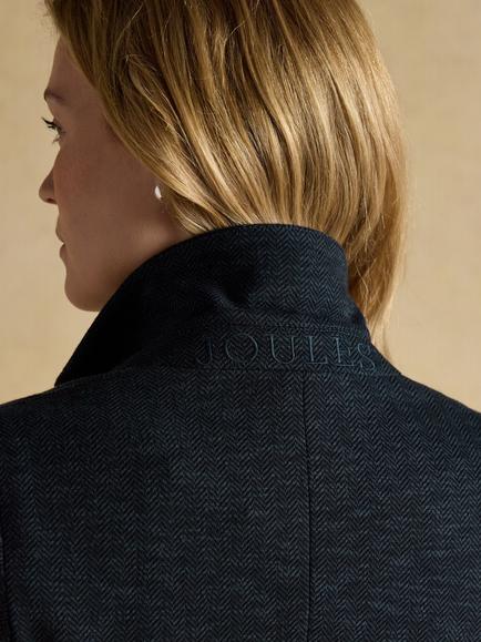Joules Textured Single Breasted Blazer - view 2, Navy