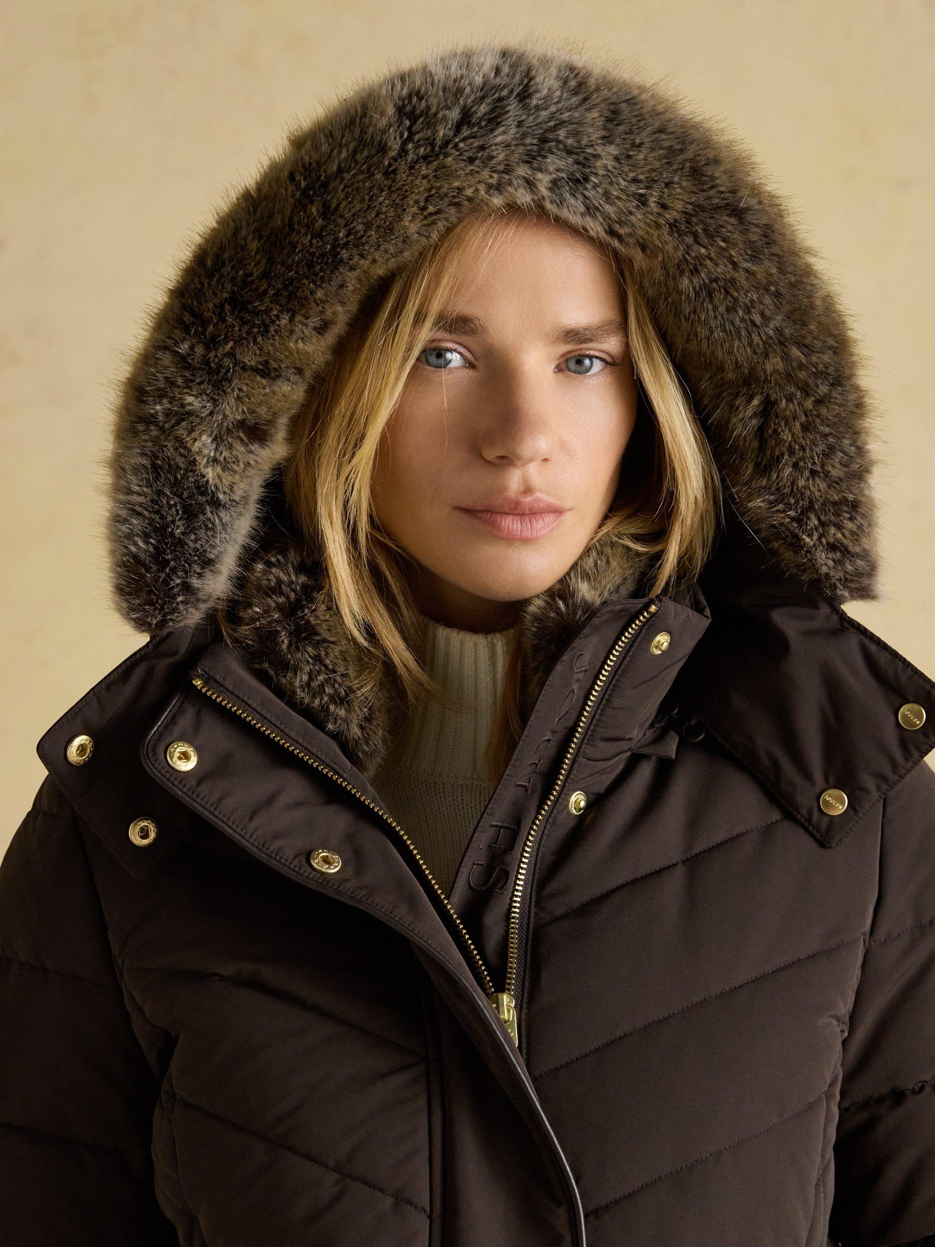 Product image 9 of 11, which shows Joules Aspen Showerproof Padded Coat, Brown, 24