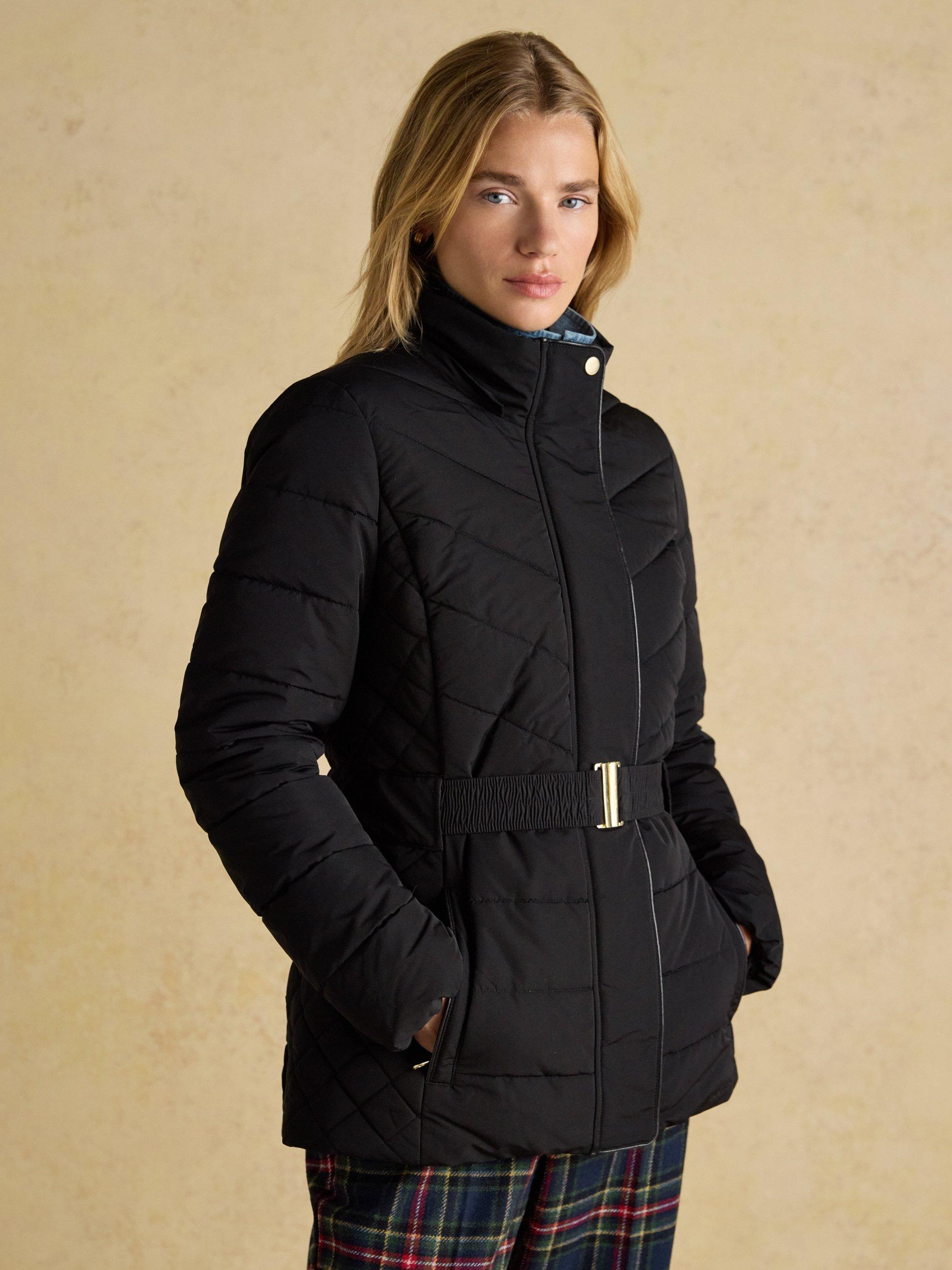 Product image 7 of 11, which shows Joules Aspen Showerproof Padded Coat, Black, 12