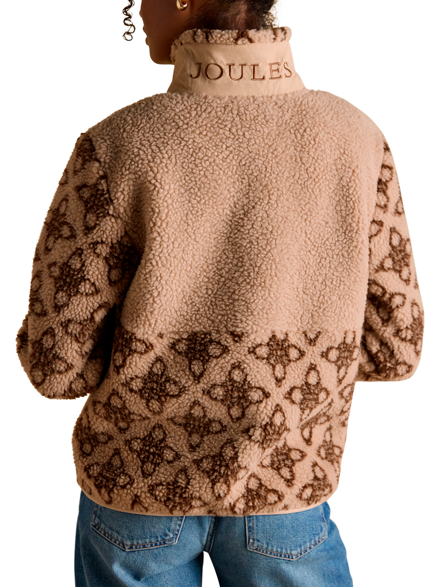Product image 2 of 10, which shows Joules Borg Fleece Jumper, Beige, 6