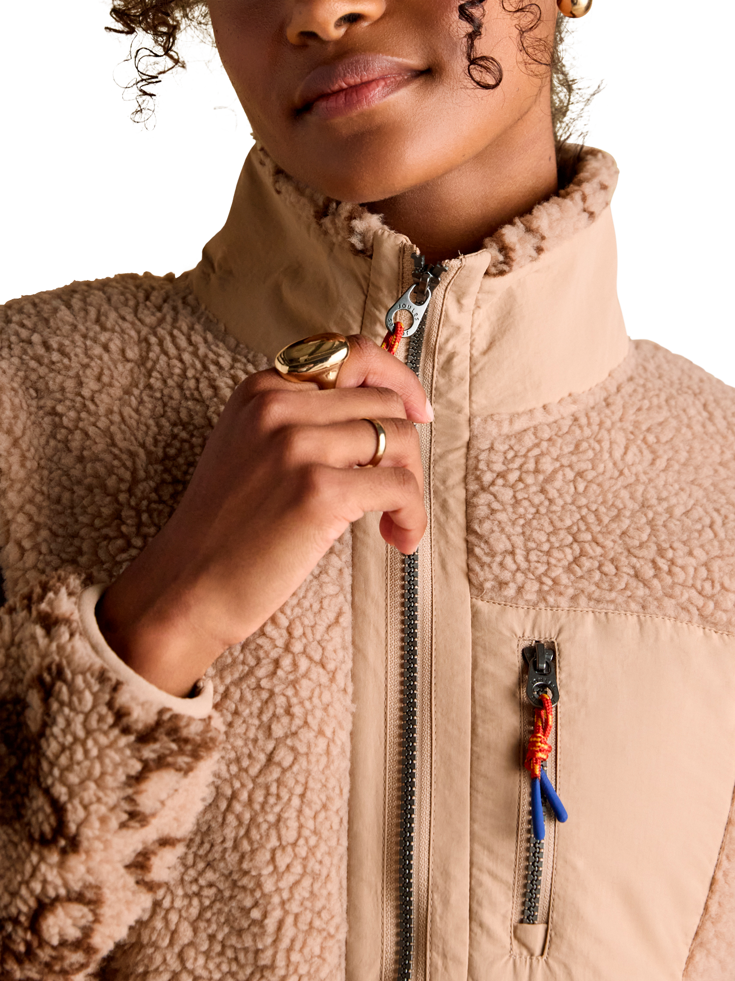 Product image 6 of 10, which shows Joules Borg Fleece Jumper, Beige, 6