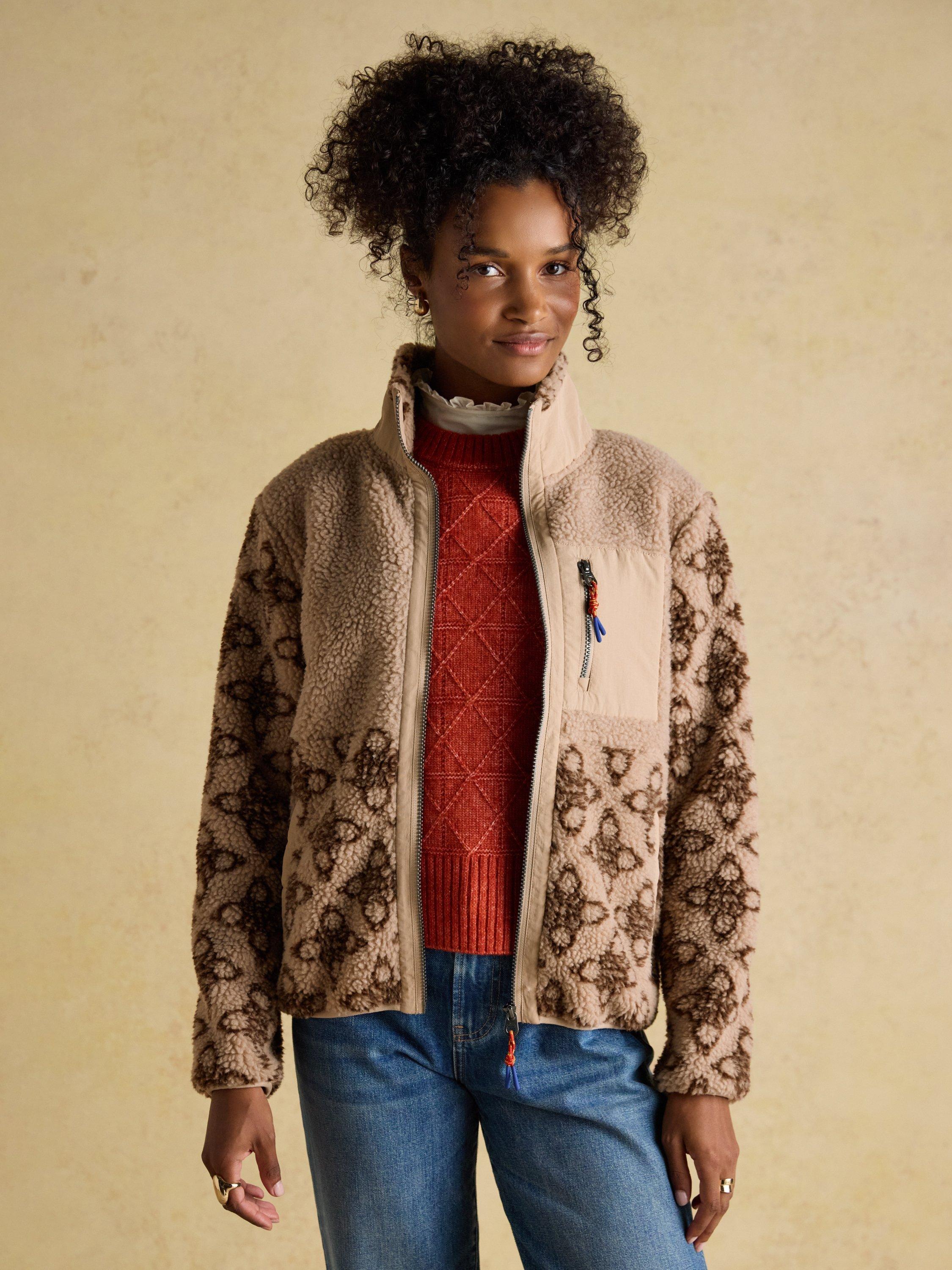 Product image 7 of 10, which shows Joules Borg Fleece Jumper, Beige, 6