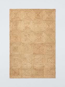 John Lewis Diamond Pure Jute Rug, Natural, Natural