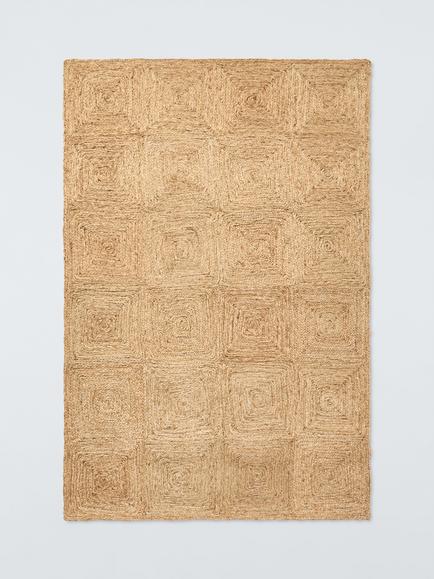 John Lewis Diamond Pure Jute Hand Woven Rug, Natural, Natural