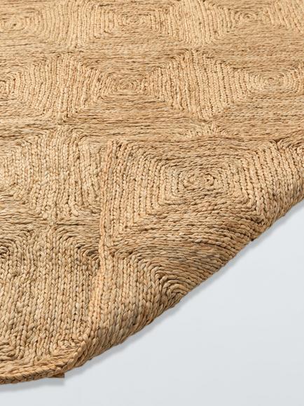 John Lewis Diamond Pure Jute Hand Woven Rug, Natural - view 2, Natural