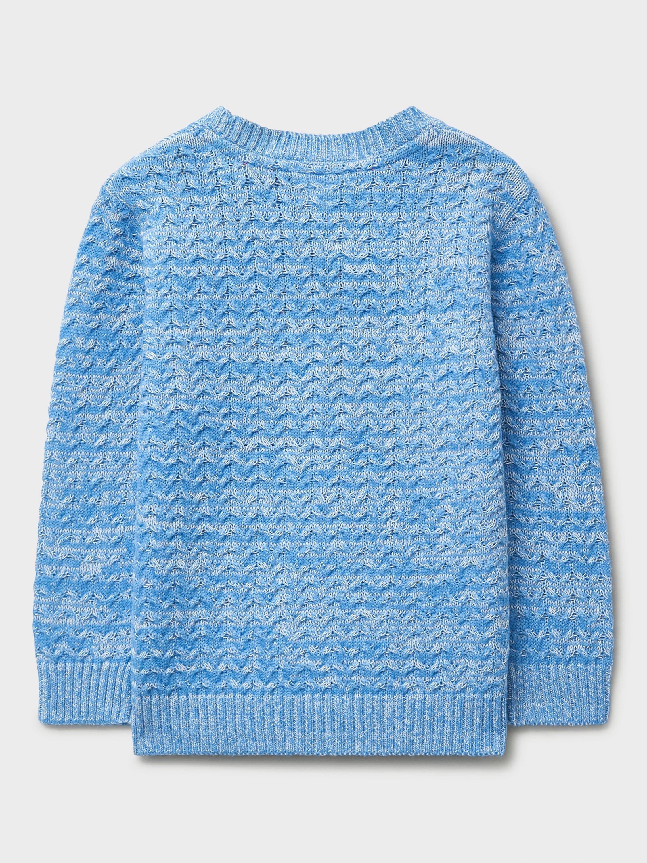 Product image 2 of 3, which shows Crew Clothing Kids' Textured Jumper, Aqua Blue, 8-9 years