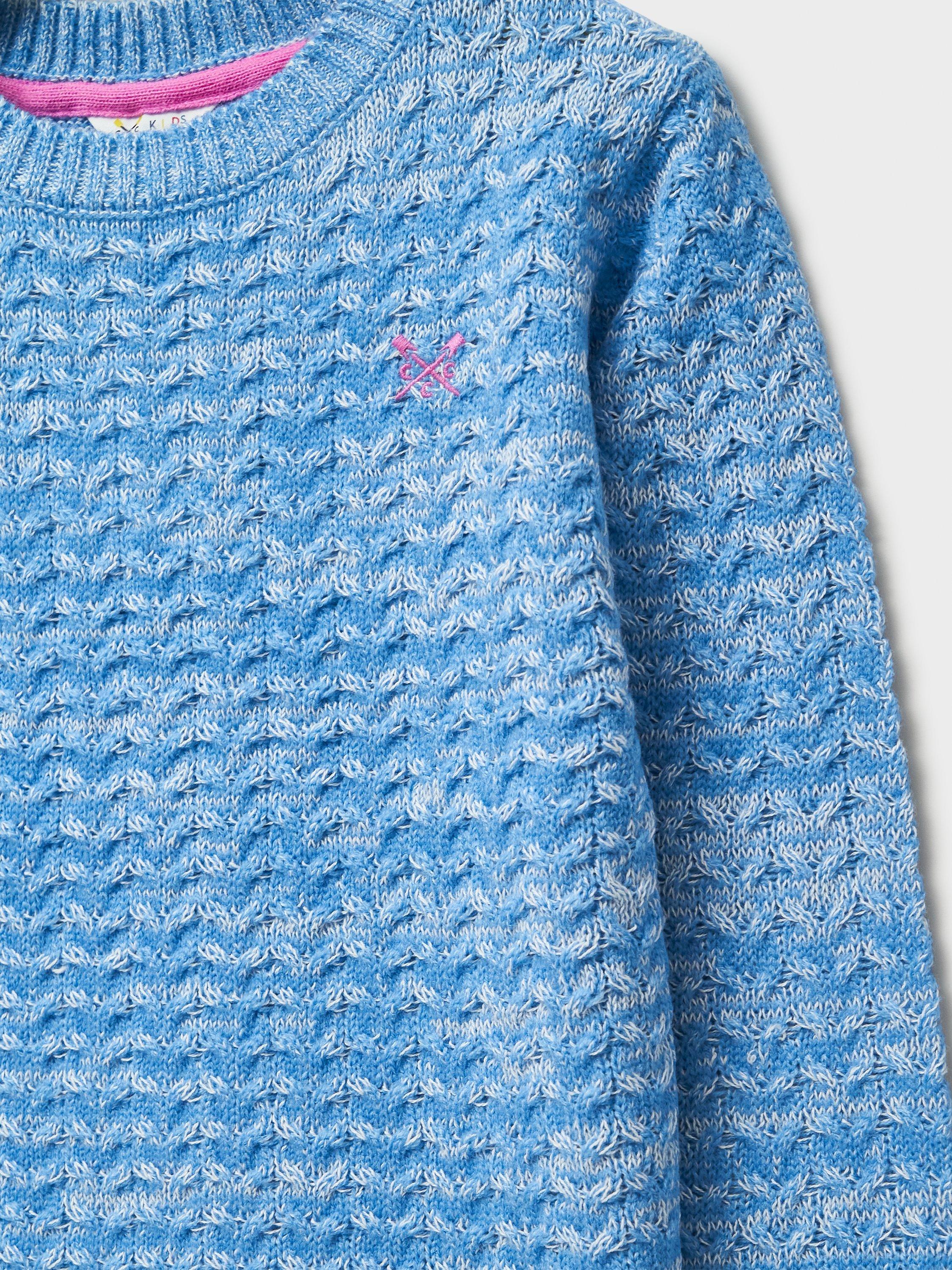 Product image 3 of 3, which shows Crew Clothing Kids' Textured Jumper, Aqua Blue, 8-9 years