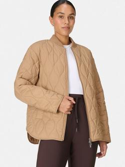 Sweaty Betty On The Move Quilted Jacket - view 2, Golden Beige