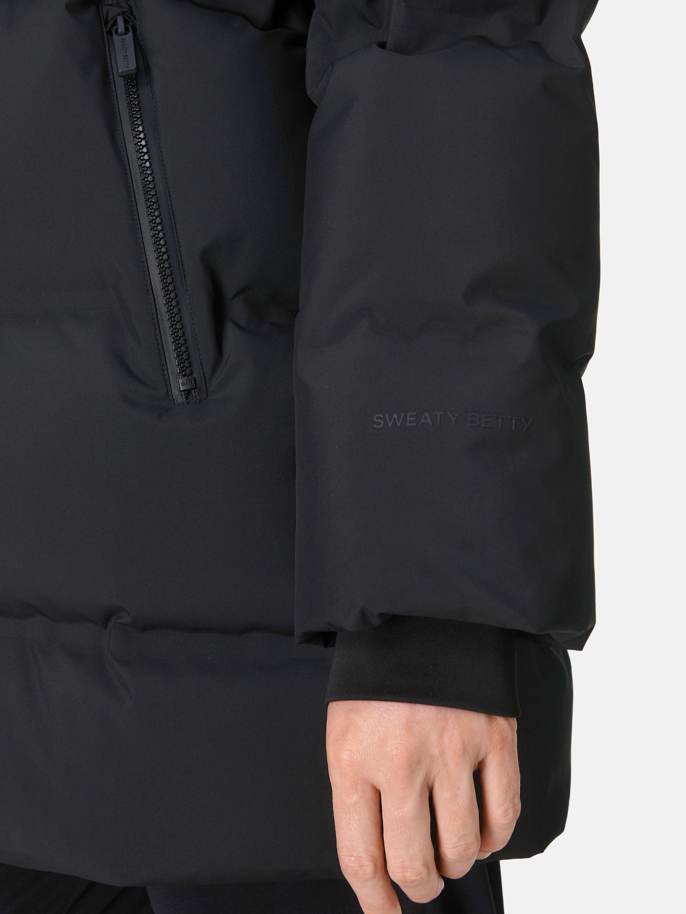 Product image 5 of 8, which shows Sweaty Betty Nimbus Mid Waterproof Puffer Jacket, Black, XXS