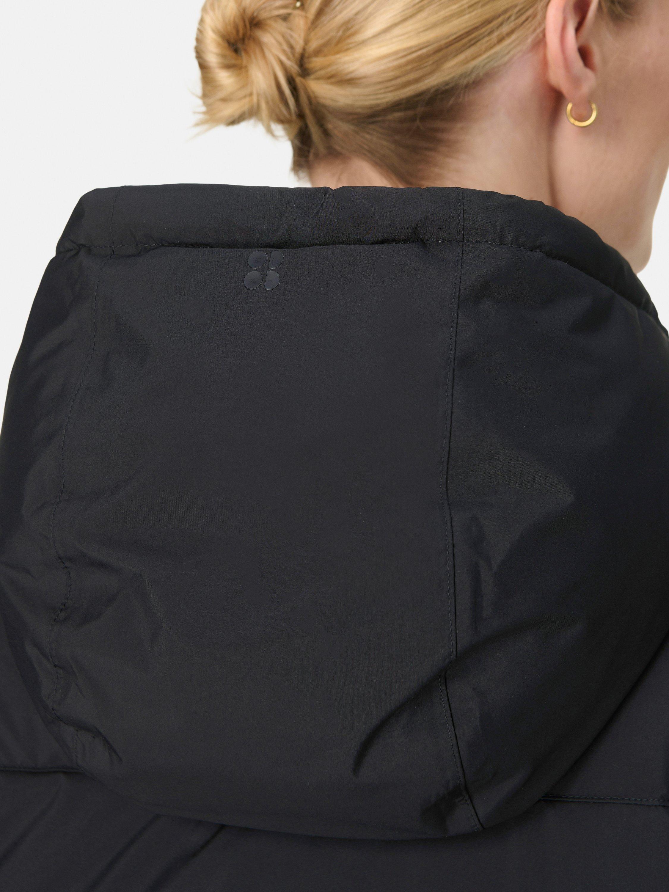 Product image 7 of 8, which shows Sweaty Betty Nimbus Mid Waterproof Puffer Jacket, Black, XXS