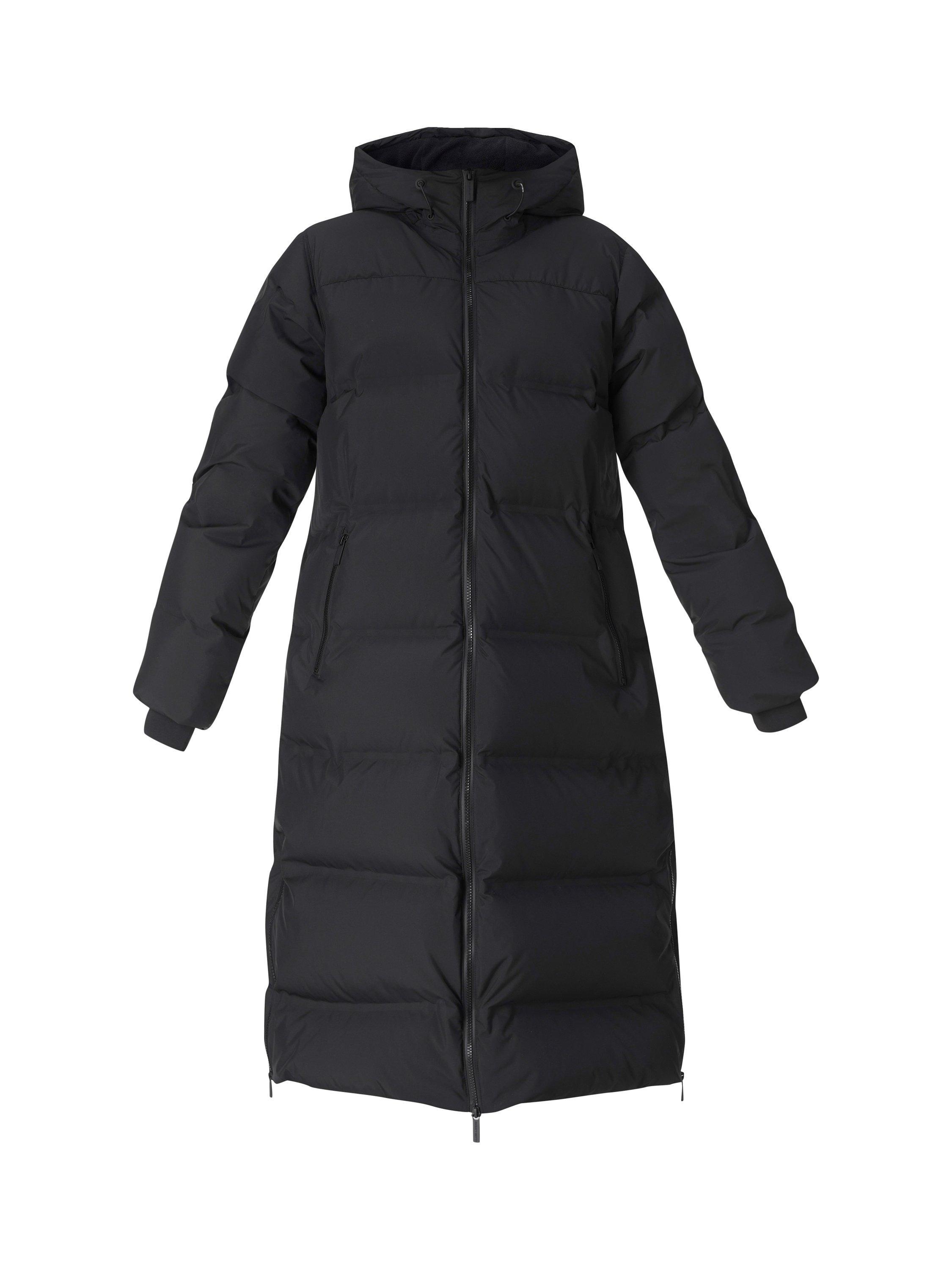 Product image 8 of 8, which shows Sweaty Betty Nimbus Longline Waterproof Puffer Coat, Black, XXS