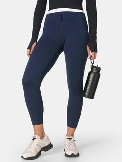 Sweaty Betty Therma Boost Heat Tech 7/8 Walking Leggings, Navy Blue