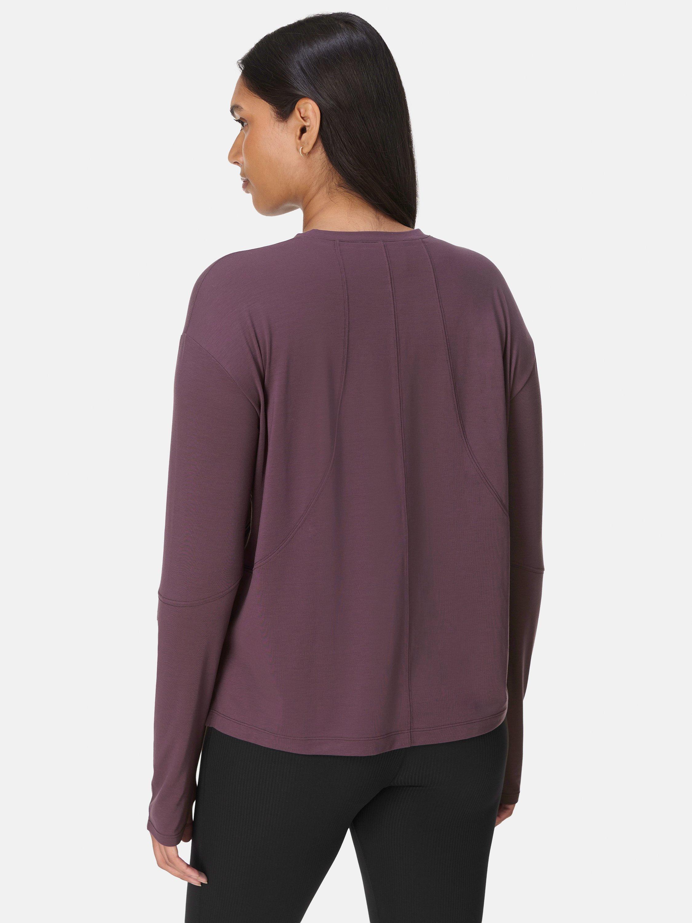 Product image 4 of 11, which shows Sweaty Betty Soft Flow Studio Long Sleeve Top, Neptune Purple, S