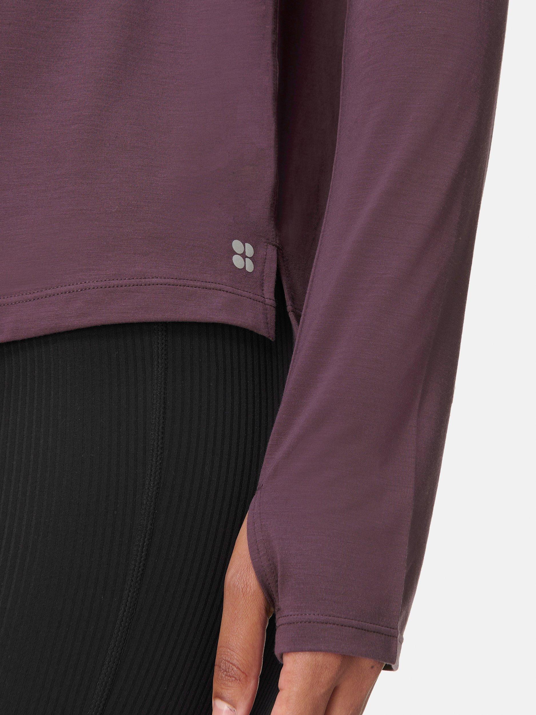 Product image 5 of 11, which shows Sweaty Betty Soft Flow Studio Long Sleeve Top, Neptune Purple, S