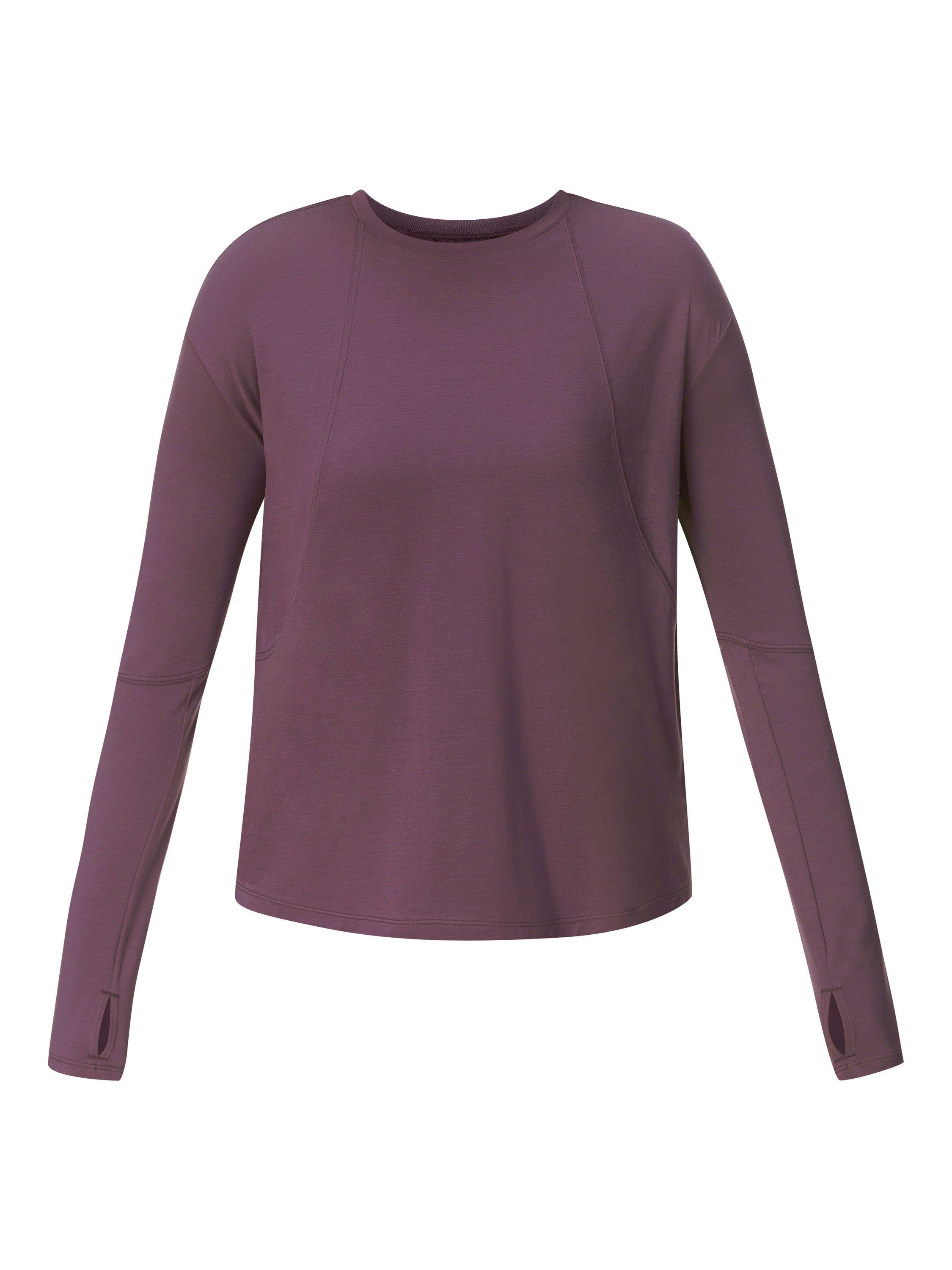 Product image 7 of 11, which shows Sweaty Betty Soft Flow Studio Long Sleeve Top, Neptune Purple, S