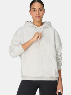 Sweaty Betty Brushed Classic Hoodie, Ice Grey Marl - view 2, Ice Grey Marl