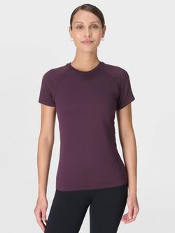 Sweaty Betty Athlete Seamless Workout T-Shirt, Neptune Purple