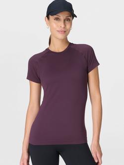 Sweaty Betty Athlete Seamless Workout T-Shirt - view 2, Neptune Purple