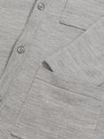 Reiss Munich Merino Wool Button Through Shirt, Soft Grey Mouline