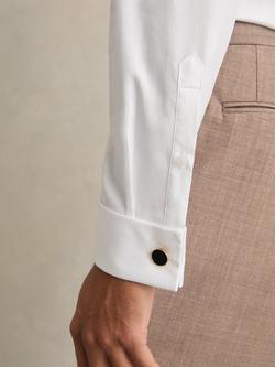 Reiss Remote Slim Fit Double Cuff Cotton Shirt, White - view 2, White