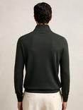 Reiss Blackhall Merino Wool Half Zip Jumper, Dark Military Green