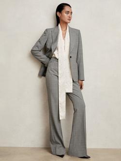 Reiss Petite Brooklyn Check Blazer, Grey - view 2, Grey