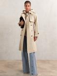 Reiss Petite Azura Zip Out Rain Mac, Stone