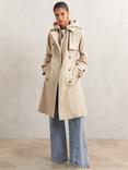 Reiss Petite Azura Zip Out Rain Mac, Stone
