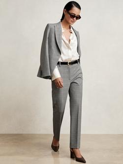 Reiss Brooklyn Petite Check Slim Fit Suit Trousers, Grey, Grey