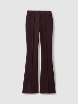 Reiss Petite Gabi Flared Trousers - view 2, Berry