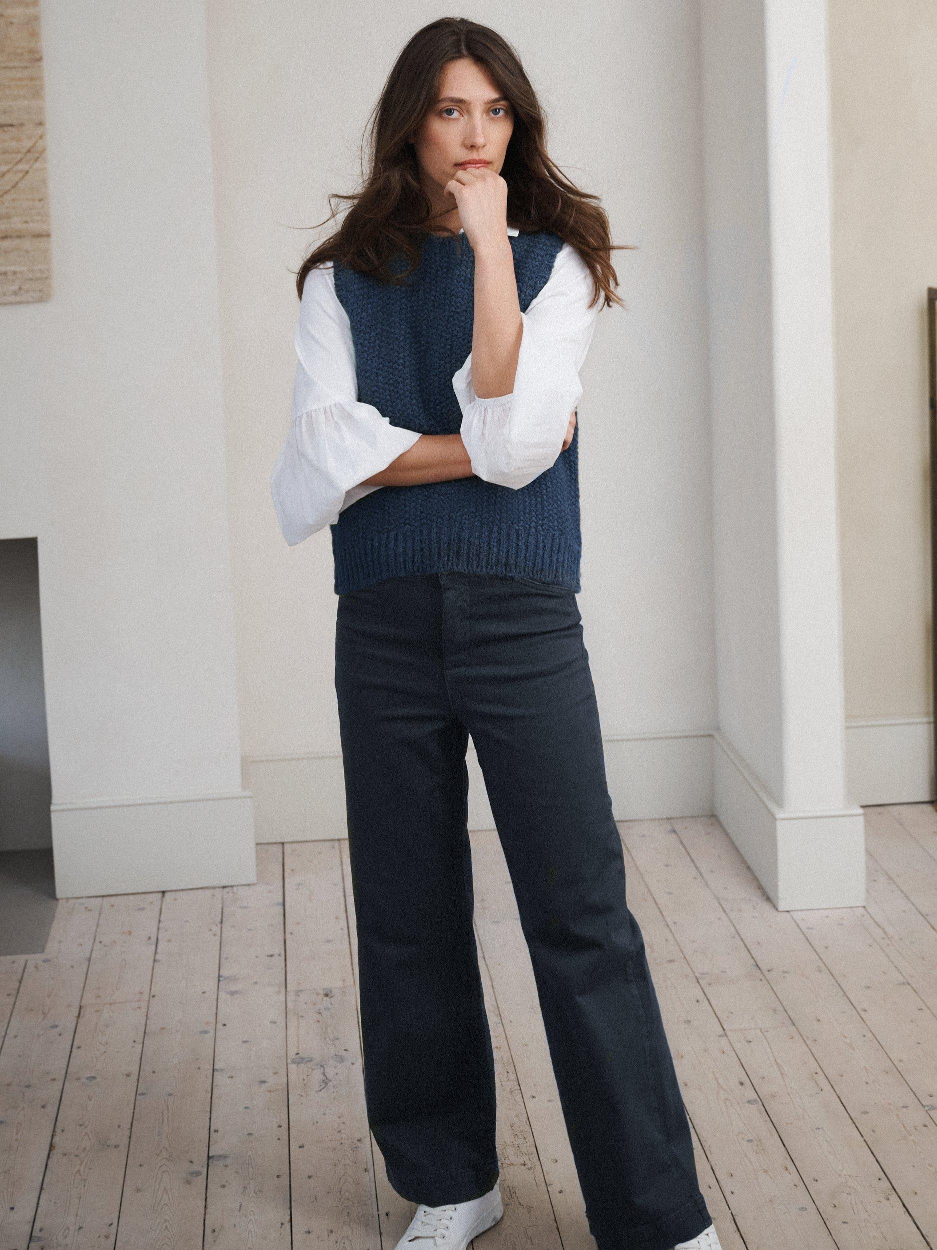 Product image 1 of 7, which shows NRBY Ash Wide Leg Jeans, Soft Grey, XS