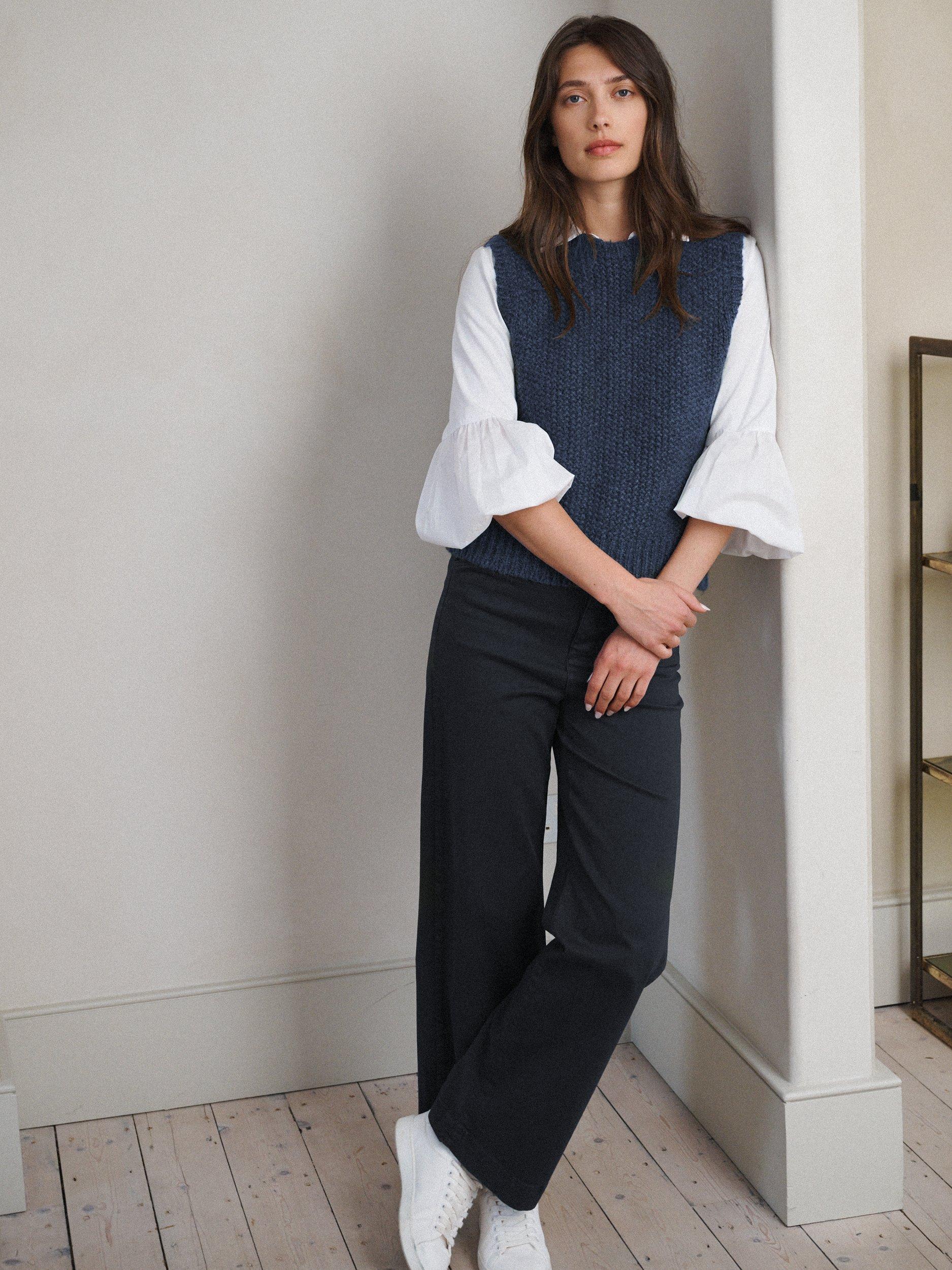 Product image 4 of 7, which shows NRBY Ash Wide Leg Jeans, Soft Grey, XS