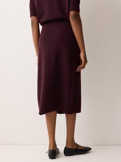 Jigsaw Pure Merino Wool Wrap Skirt, Burgundy - view 2, Burgundy