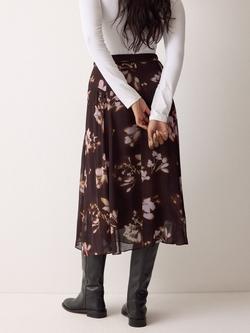 Jigsaw Spray Floral Midi Skirt - view 2, Purple/Multi