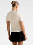 Forever New Reagan Contrast Trim Polo Shirt, Cream