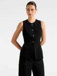 Forever New Hendrix Tailored Longline Waistcoat, Black
