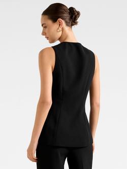 Forever New Hendrix Tailored Longline Waistcoat, Black - view 2, Black