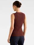 Forever New Ivy Pointelle Knit Waistcoat, Terracotta
