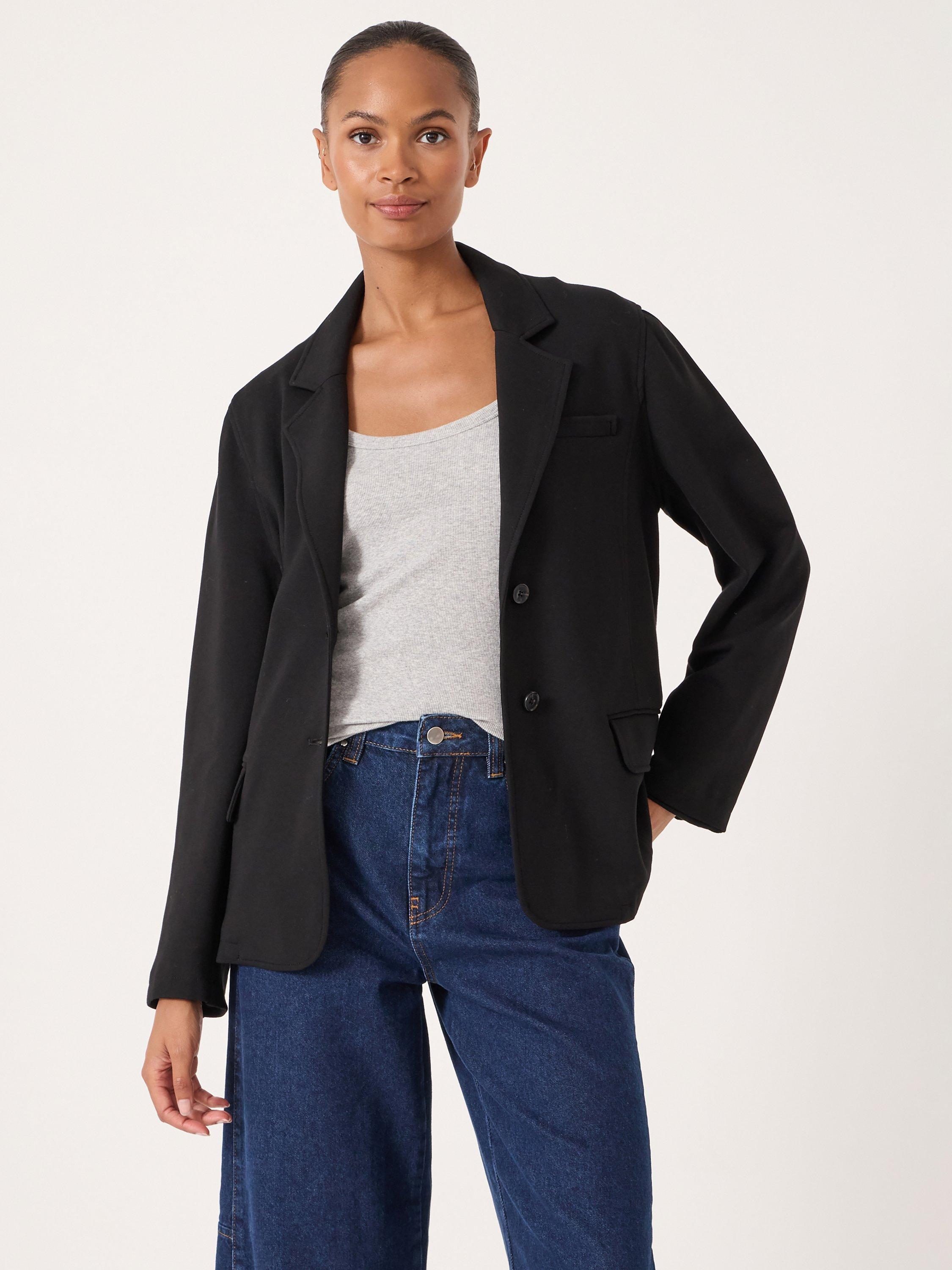 Product image 1 of 5, which shows HUSH Relaxed Ponte Blazer, Black, L