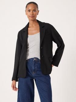 HUSH Relaxed Ponte Blazer, Black, Black