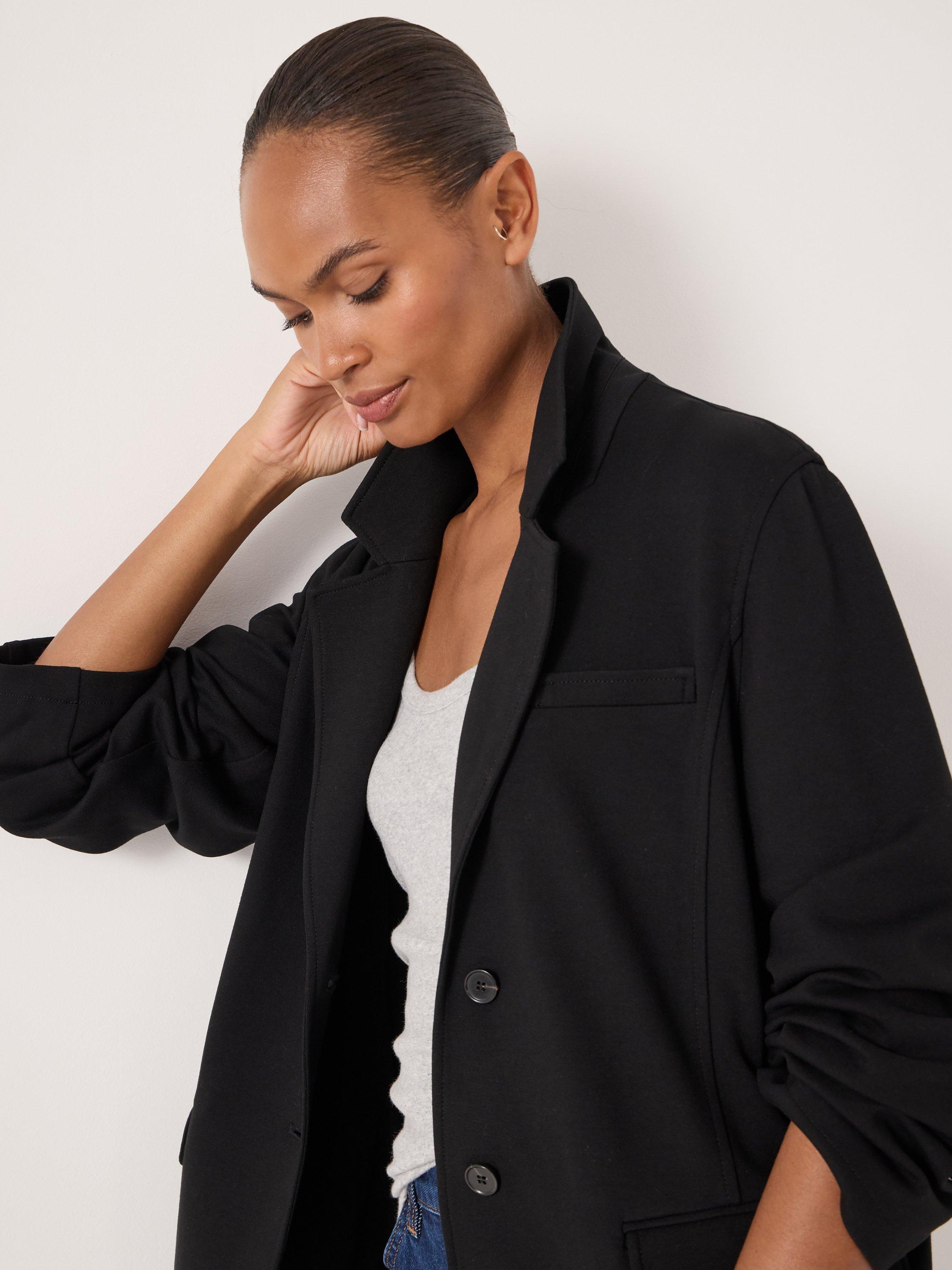 Product image 4 of 5, which shows HUSH Relaxed Ponte Blazer, Black, L