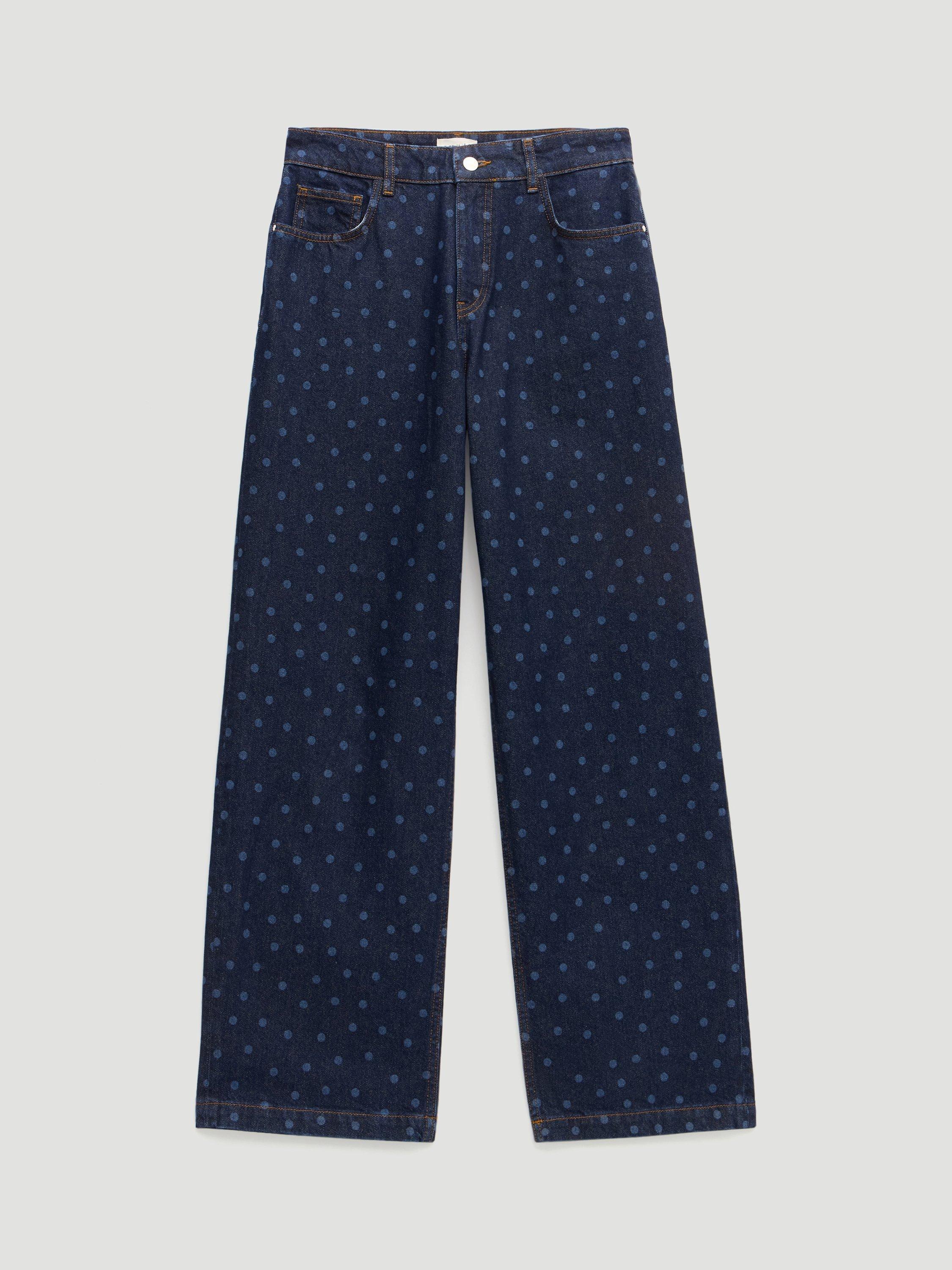 Product image 3 of 5, which shows HUSH Romy Laser Spot Print Denim Cotton Jeans, Blue, 10
