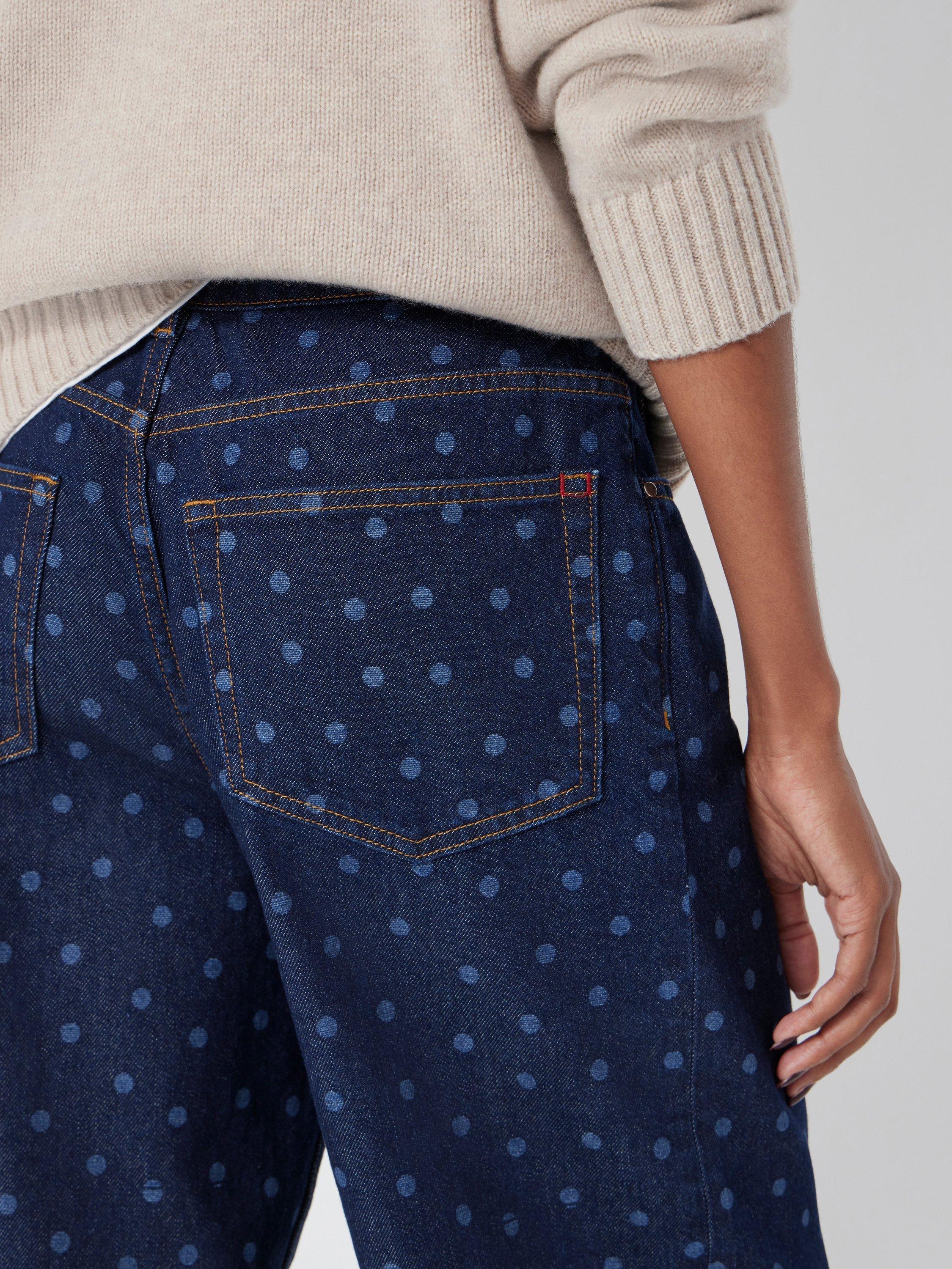Product image 4 of 5, which shows HUSH Romy Laser Spot Print Denim Cotton Jeans, Blue, 10