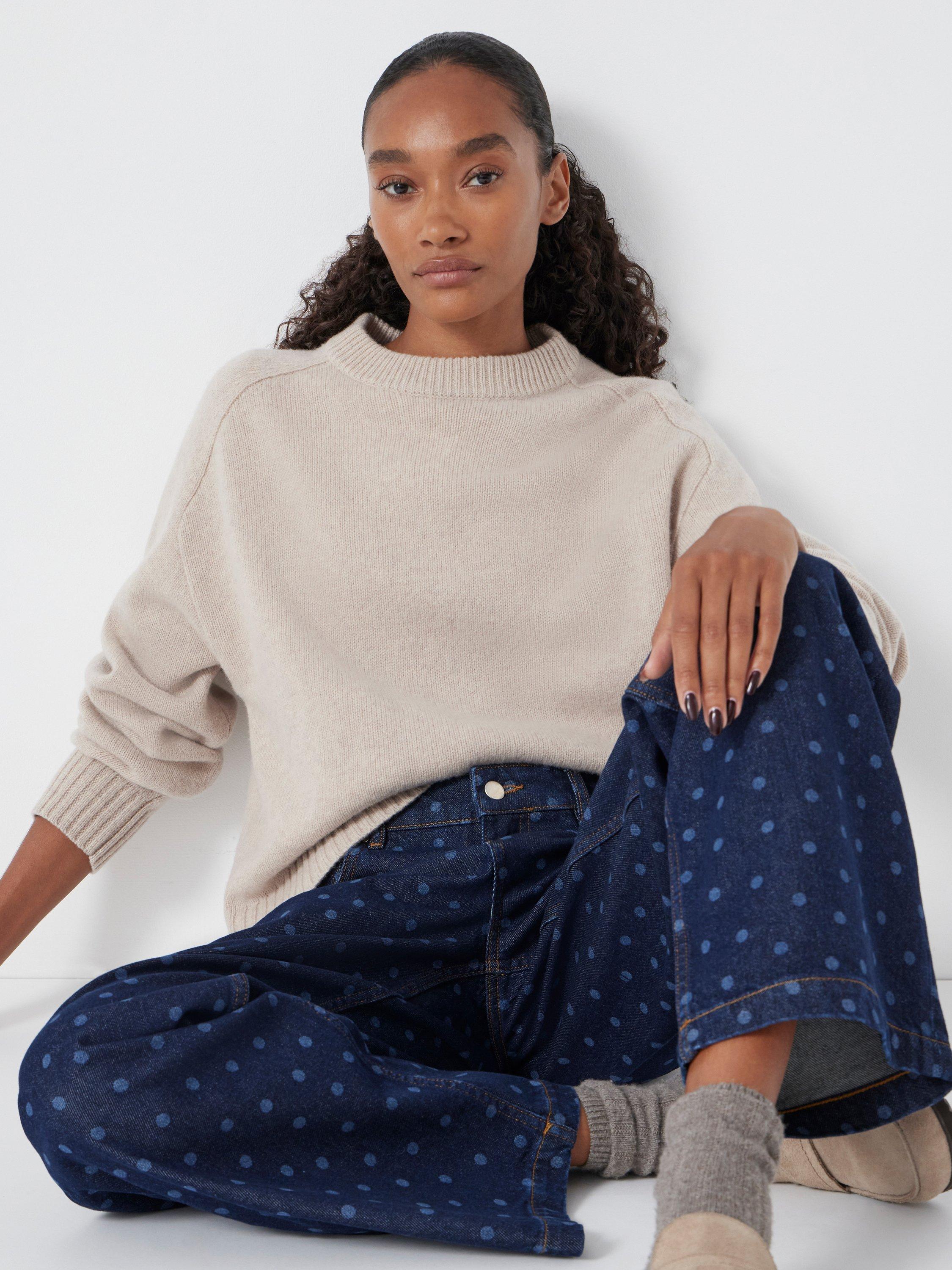 Product image 5 of 5, which shows HUSH Romy Laser Spot Print Denim Cotton Jeans, Blue, 10