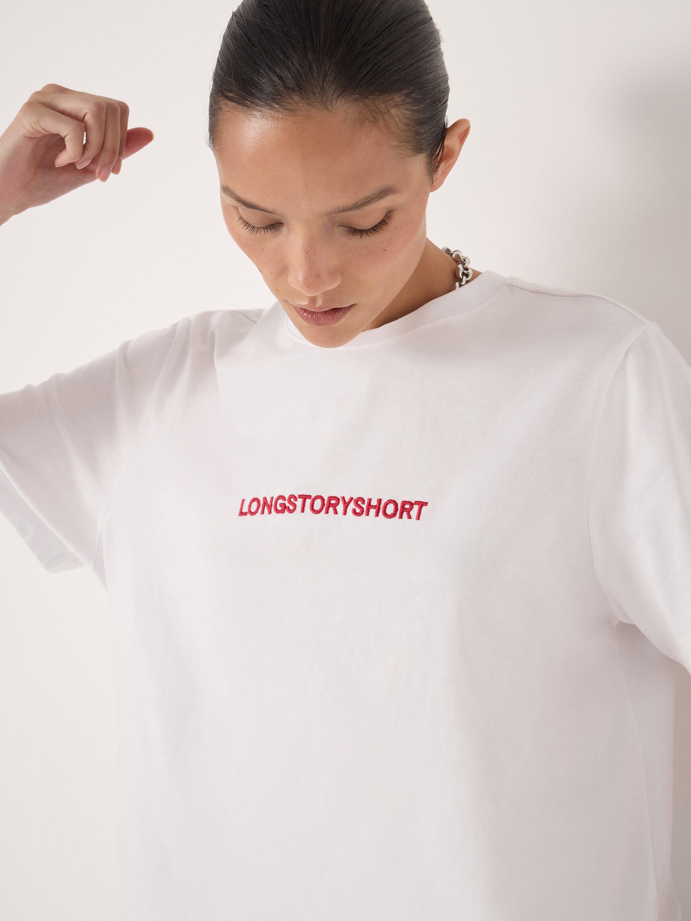 Product image 3 of 4, which shows HUSH Long Story Short Jersey Top, Ecru White, L-XL