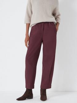 HUSH Pull On Barrel Leg Trousers, Burgundy Purple