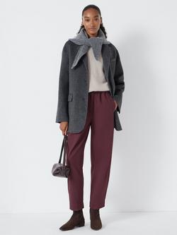HUSH Pull On Barrel Leg Trousers - view 2, Burgundy Purple