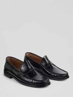 L.K.Bennett Solo Penny Slot Tuxe Leather Loafers, Black - view 2, Black