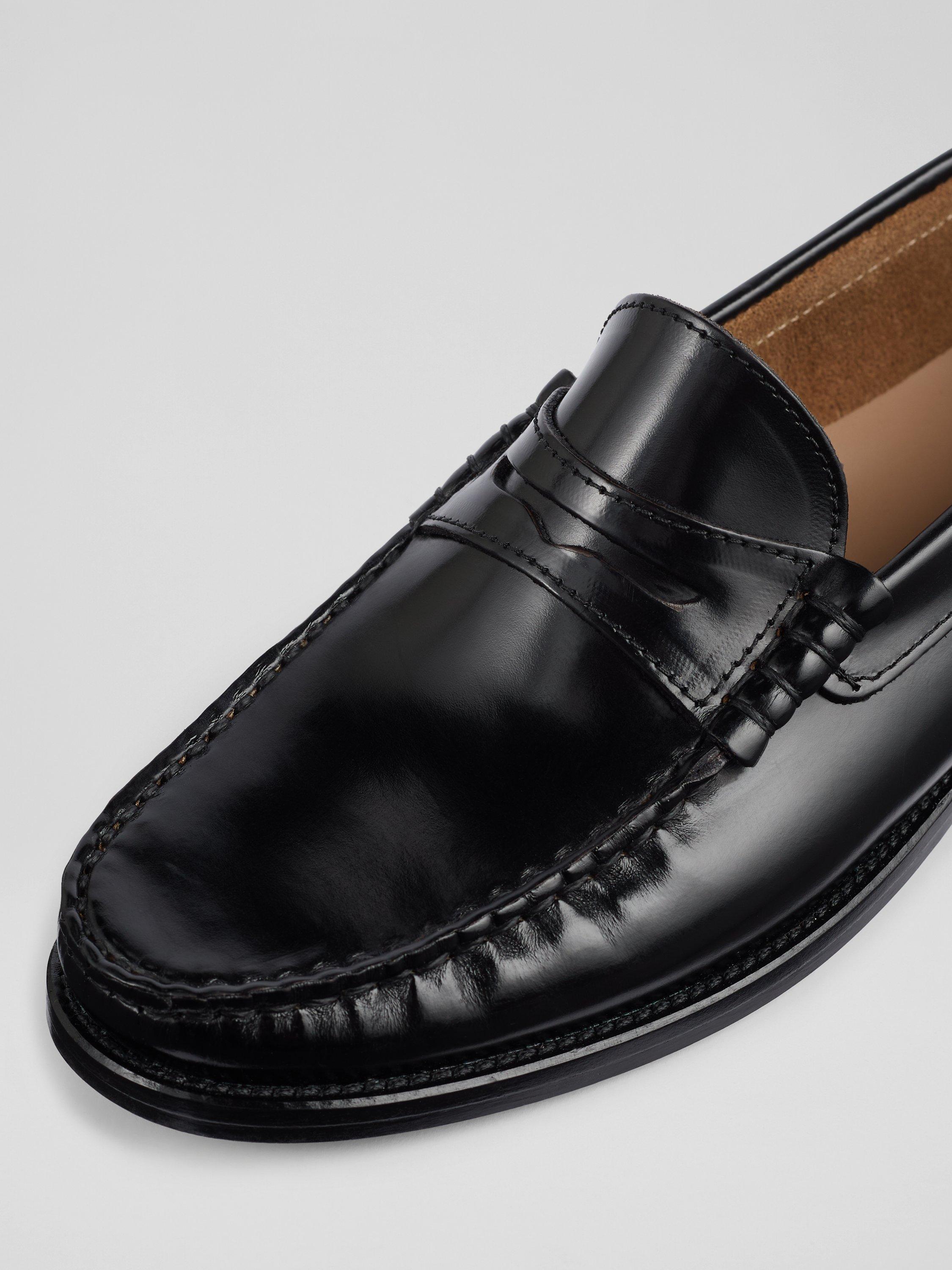 L.K.Bennett Solo Penny Slot Tuxe Leather Loafers, Black